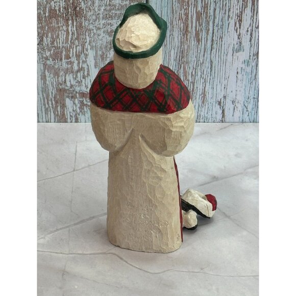 MacDonald Claus 1997 Carved Wood Scottish Golfer Figurine Scotland Signed Artist - Picture 8 of 10